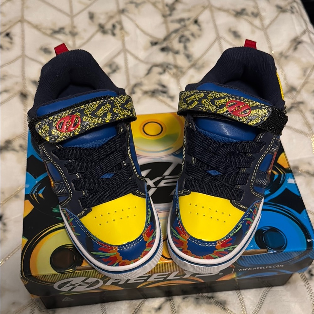 Heelys Blue and Yellow Sneakers with Velcro Straps